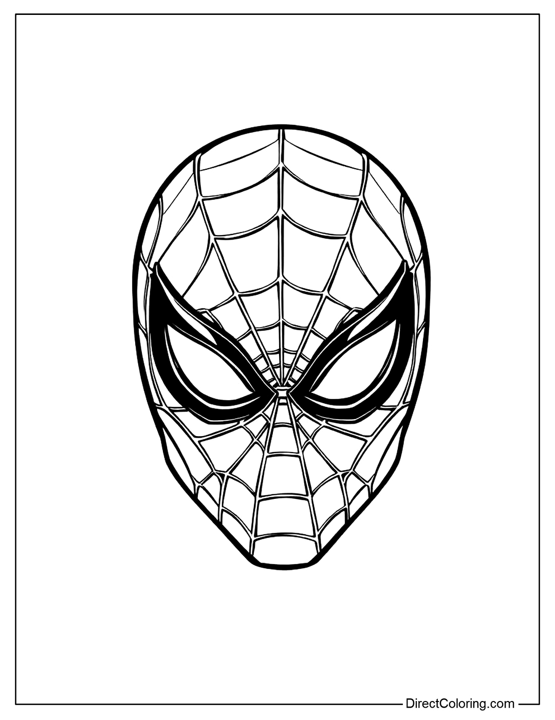 Coloring Page Spider-Man Mask Printable